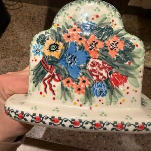 Polish Pottery- Napkin Holder